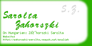 sarolta zahorszki business card